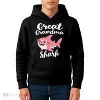 Great Grandma Shark Funny Mother's Day Kids Hoodie thumb 4