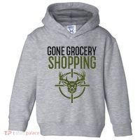 Gone Grocery Shopping Funny Hunters Deer Hunting Toddler Hoodie thumb 0