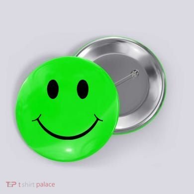 Green Guy Smiley Face Button