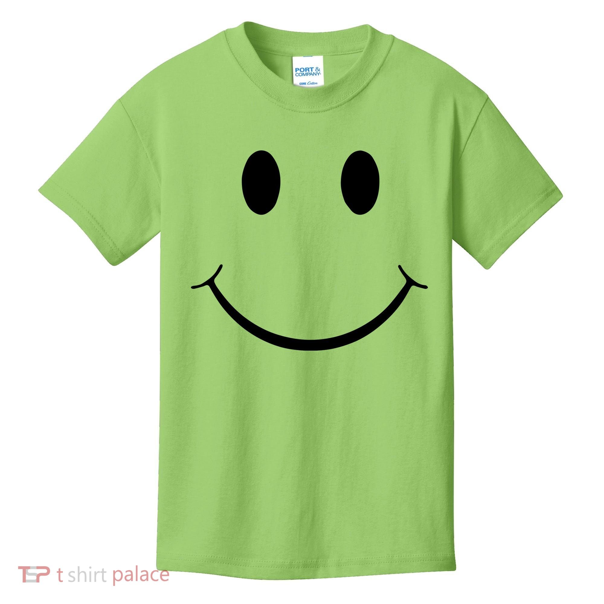 Green Guy Smiley Face Kids T-Shirt