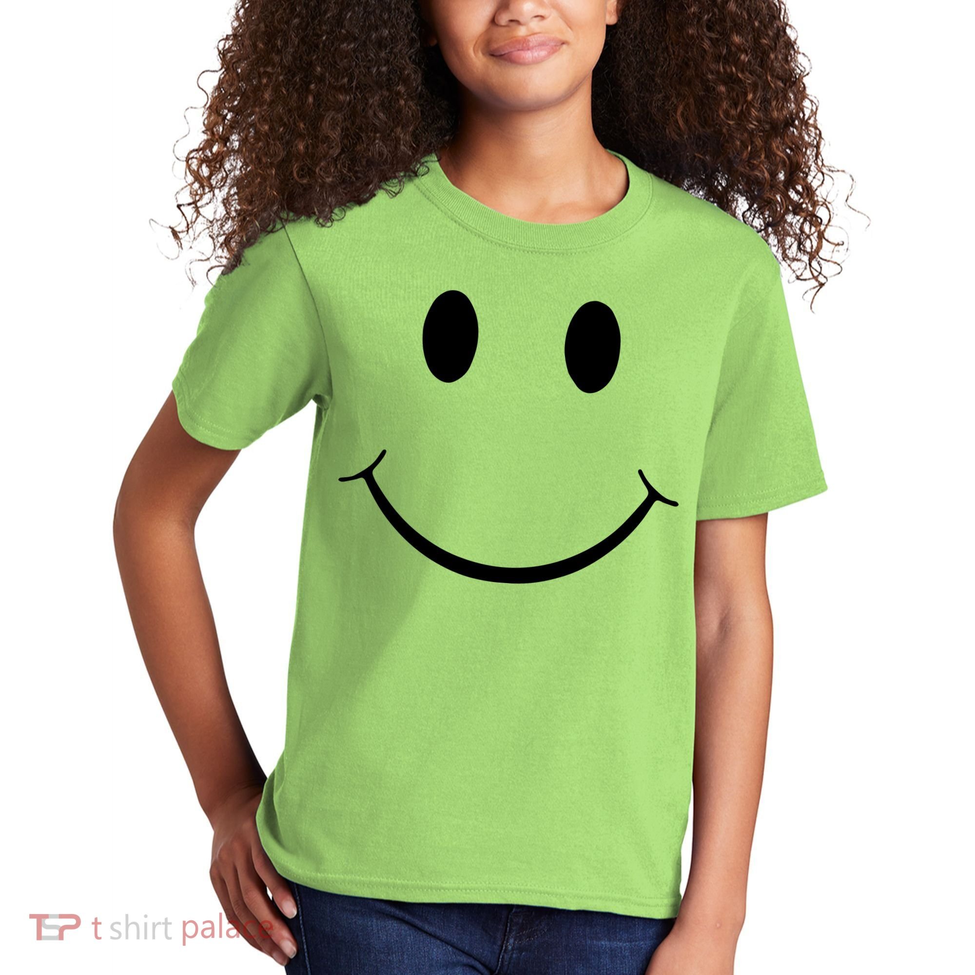 Green Guy Smiley Face Kids T-Shirt