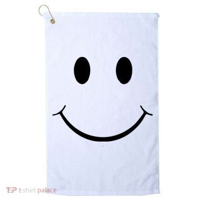 Green Guy Smiley Face Golf Towel