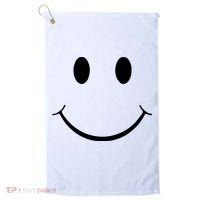 Green Guy Smiley Face Golf Towel thumb 0
