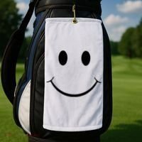 Green Guy Smiley Face Golf Towel thumb 2