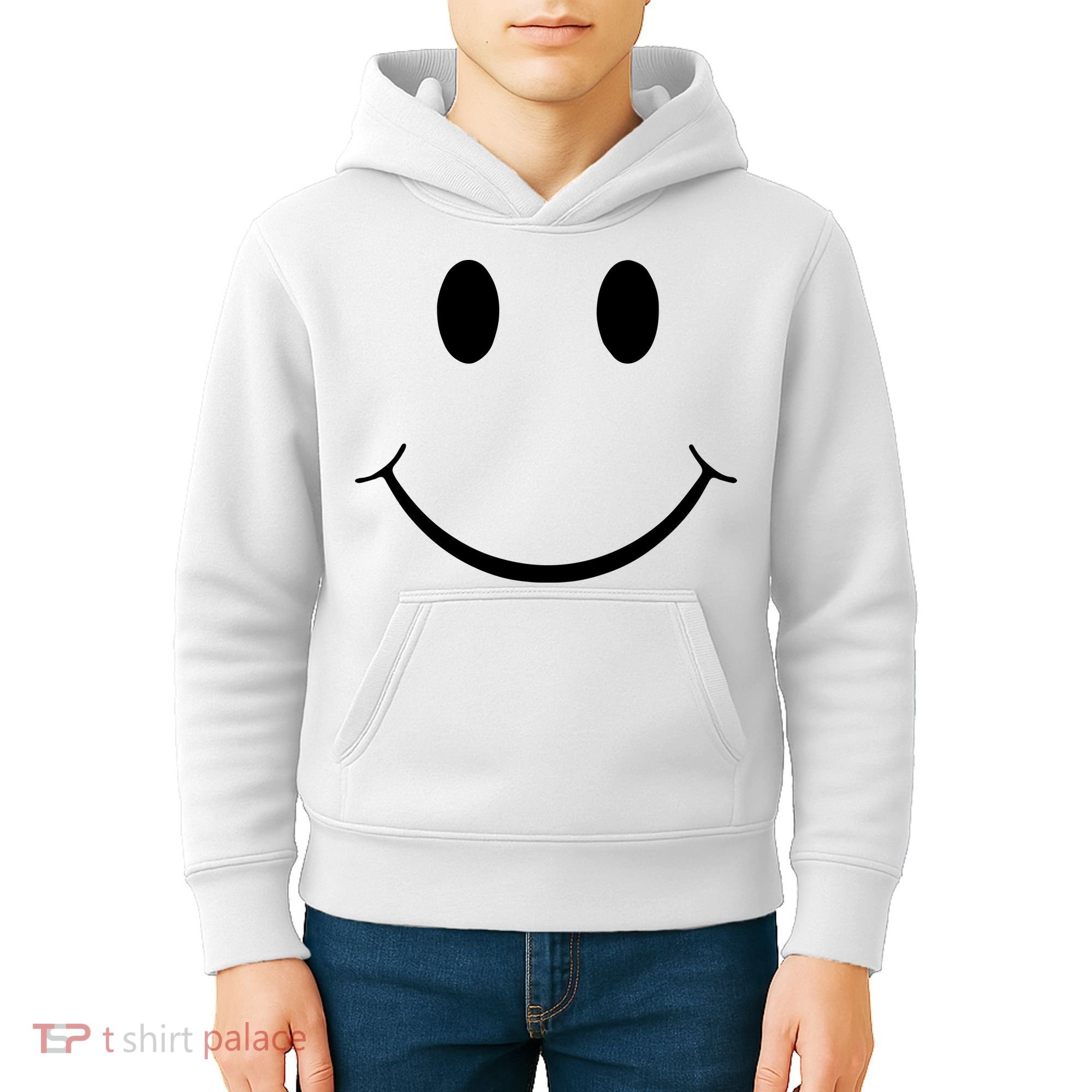 Green Guy Smiley Face Kids Hoodie