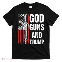 God Guns & Trump Patriotic USA 2nd Amendment American Flag T-Shirt thumb 0
