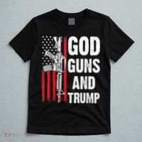 God Guns & Trump Patriotic USA 2nd Amendment American Flag T-Shirt thumb 5