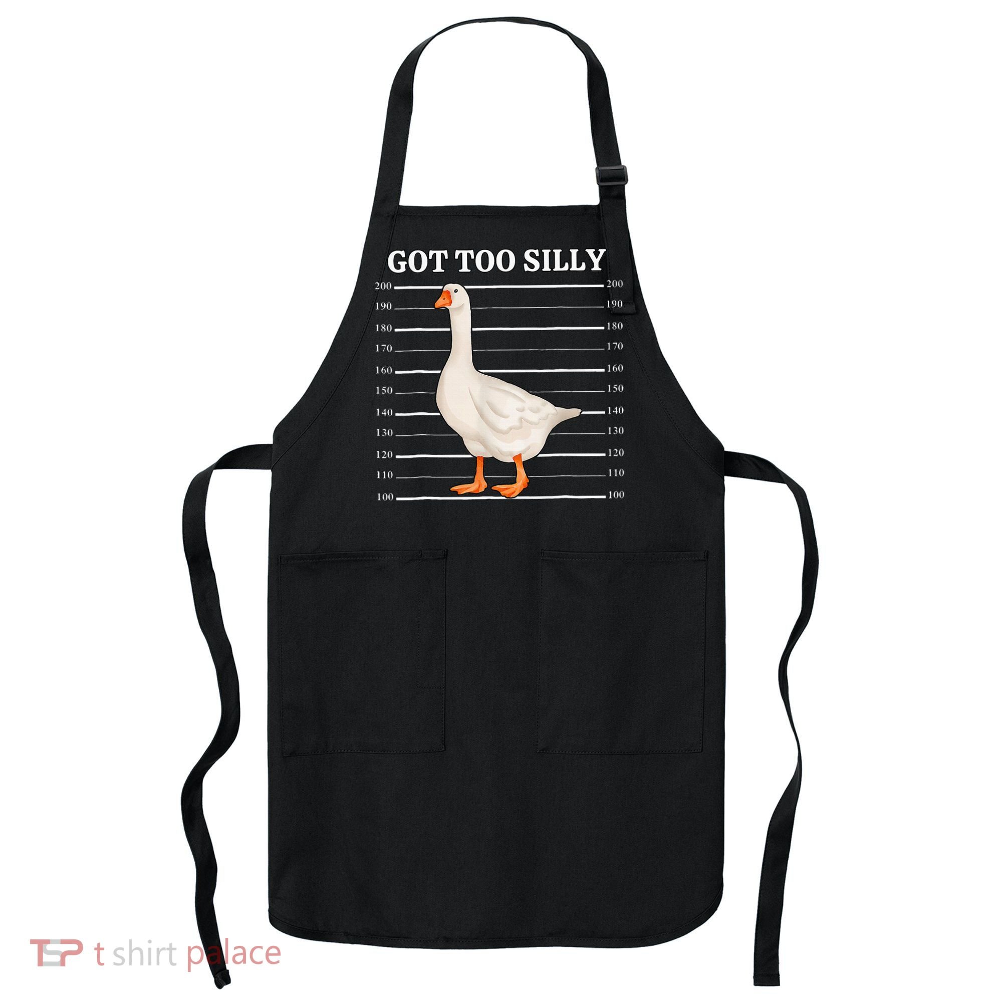 Goose Got Too Silly Funny Silly Goose Mugshot Meme Apron
