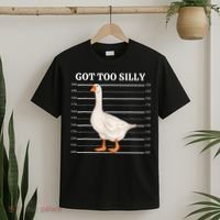 Goose Got Too Silly Funny Silly Goose Mugshot Meme T-Shirt thumb 2