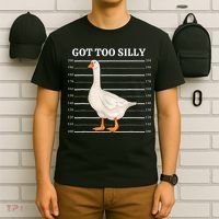 Goose Got Too Silly Funny Silly Goose Mugshot Meme T-Shirt thumb 6