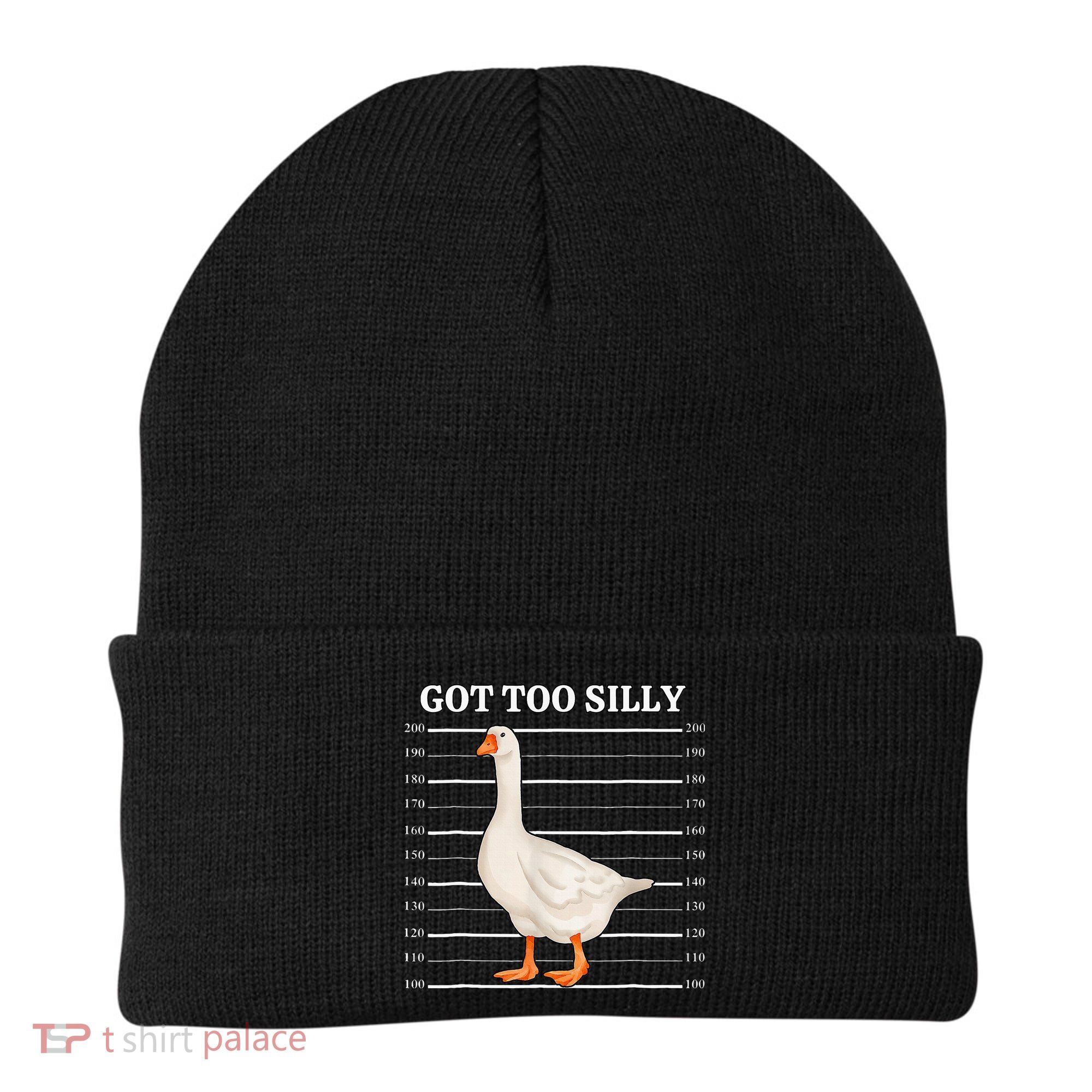 Goose Got Too Silly Funny Silly Goose Mugshot Meme Beanie