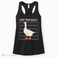 Goose Got Too Silly Funny Silly Goose Mugshot Meme Women's Tank Top thumb 0