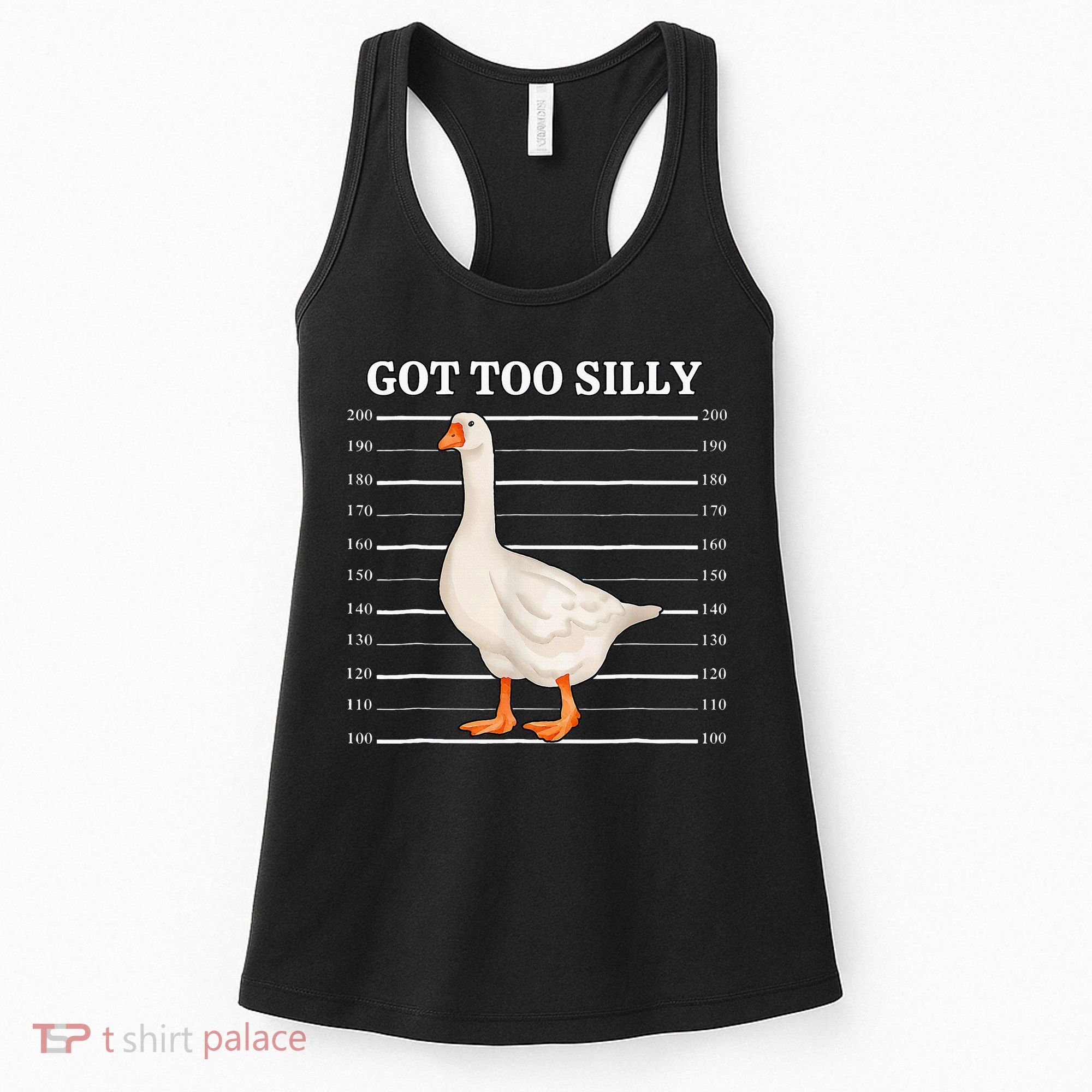 Goose Got Too Silly Funny Silly Goose Mugshot Meme Women's Tank Top