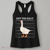Goose Got Too Silly Funny Silly Goose Mugshot Meme Women's Tank Top thumb 3
