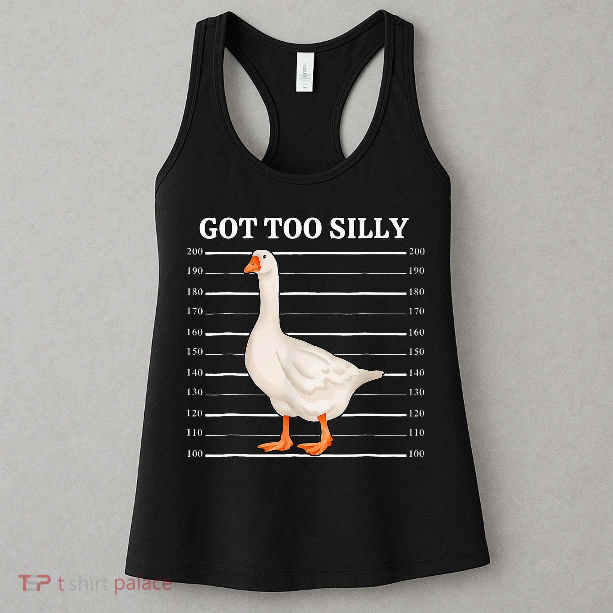 Goose Got Too Silly Funny Silly Goose Mugshot Meme Women's Tank Top