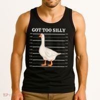Goose Got Too Silly Funny Silly Goose Mugshot Meme Tank Top thumb 3