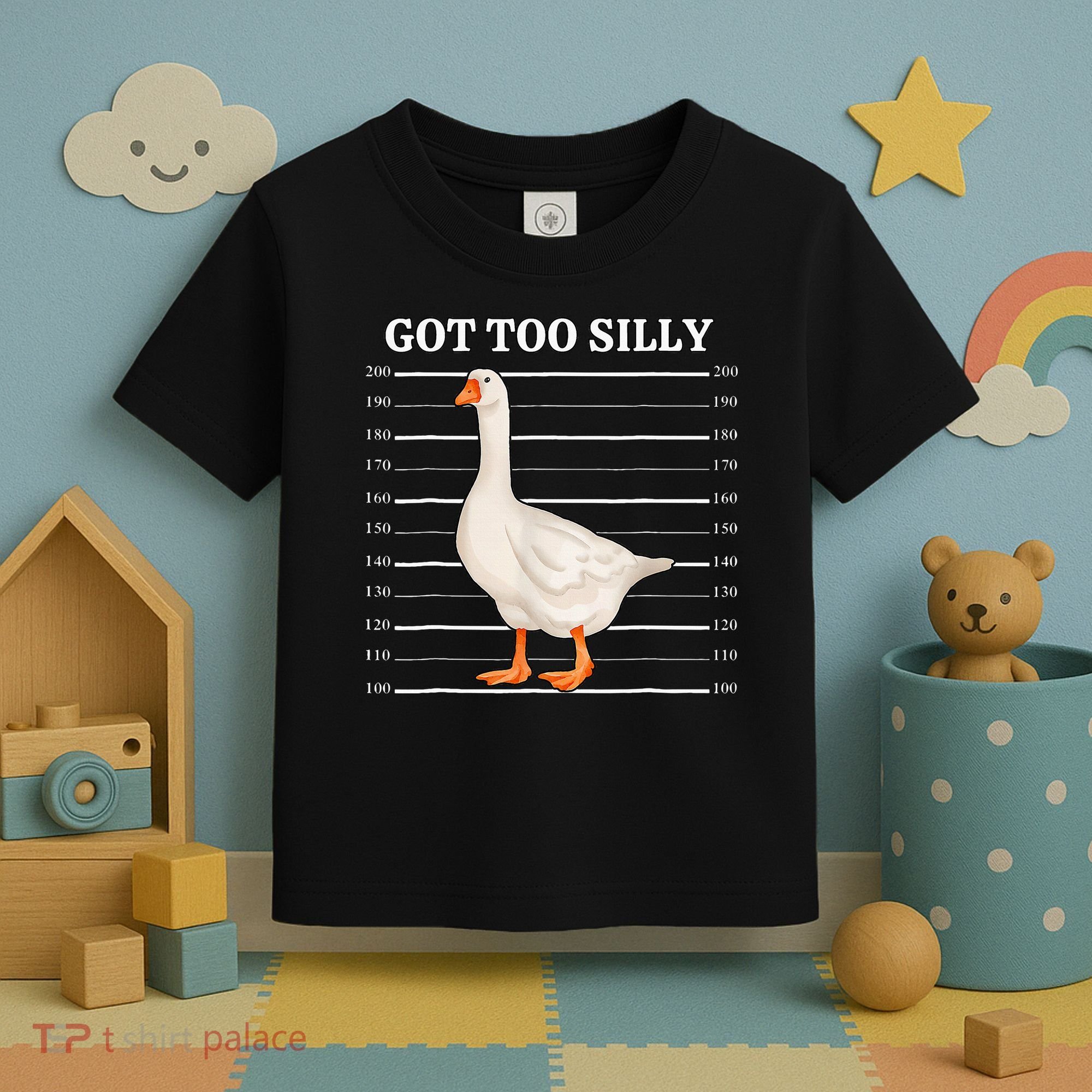 Goose Got Too Silly Funny Silly Goose Mugshot Meme Toddler T-Shirt