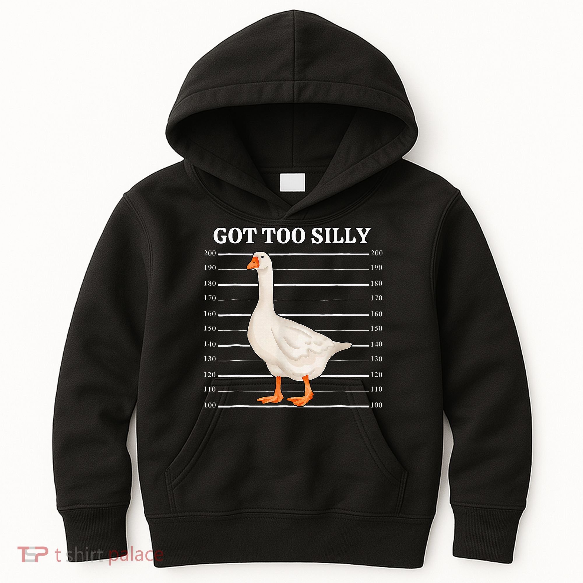 Goose Got Too Silly Funny Silly Goose Mugshot Meme Kids Hoodie