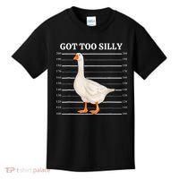 Goose Got Too Silly Funny Silly Goose Mugshot Meme Kids T-Shirt thumb 0