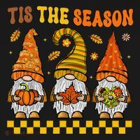 Groovy Gnomes Tis The Season Fall Autumn Happy Thanksgiving Women's Hoodie thumb 2