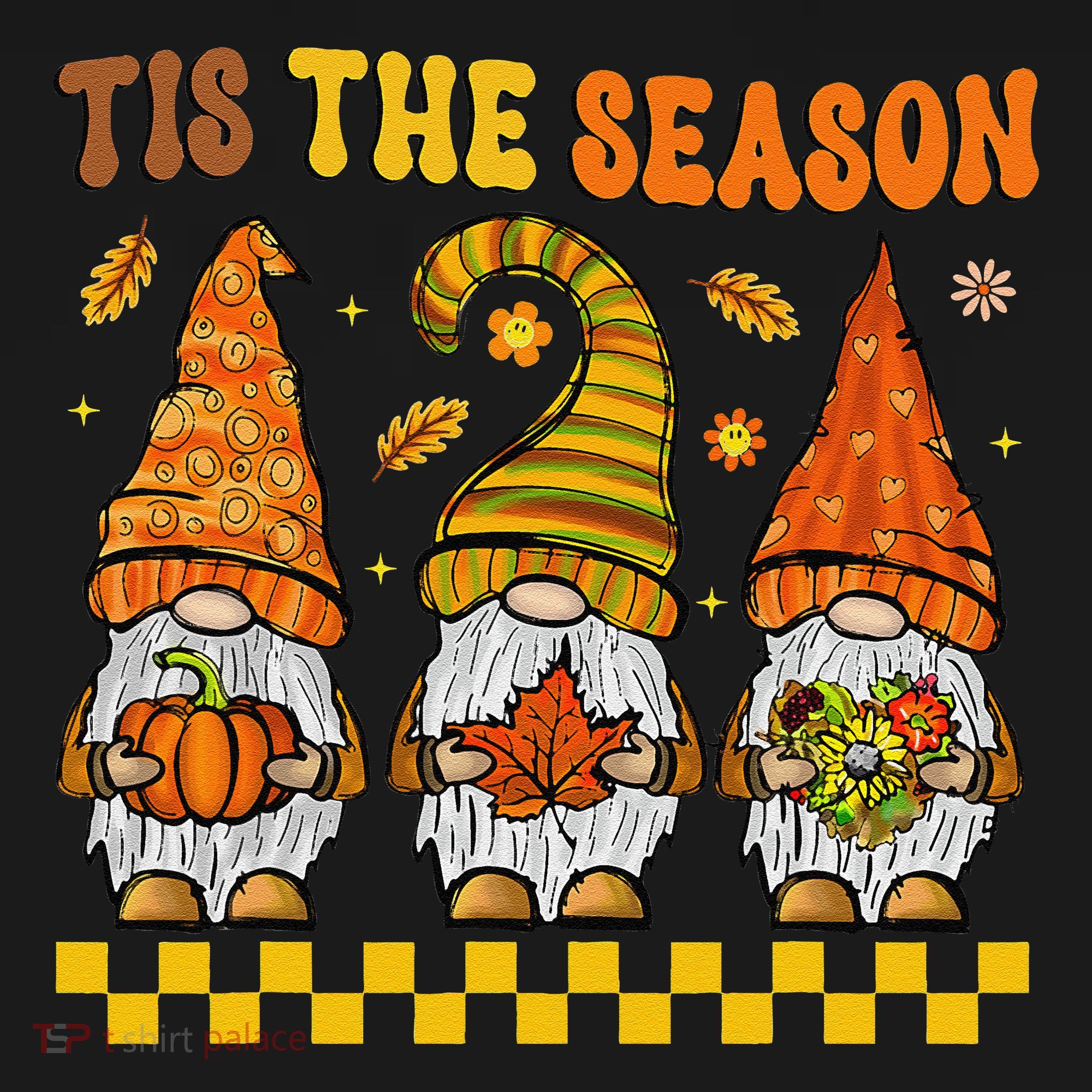 Groovy Gnomes Tis The Season Fall Autumn Happy Thanksgiving Women's Hoodie