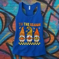 Groovy Gnomes Tis The Season Fall Autumn Happy Thanksgiving Women's Tank Top thumb 3