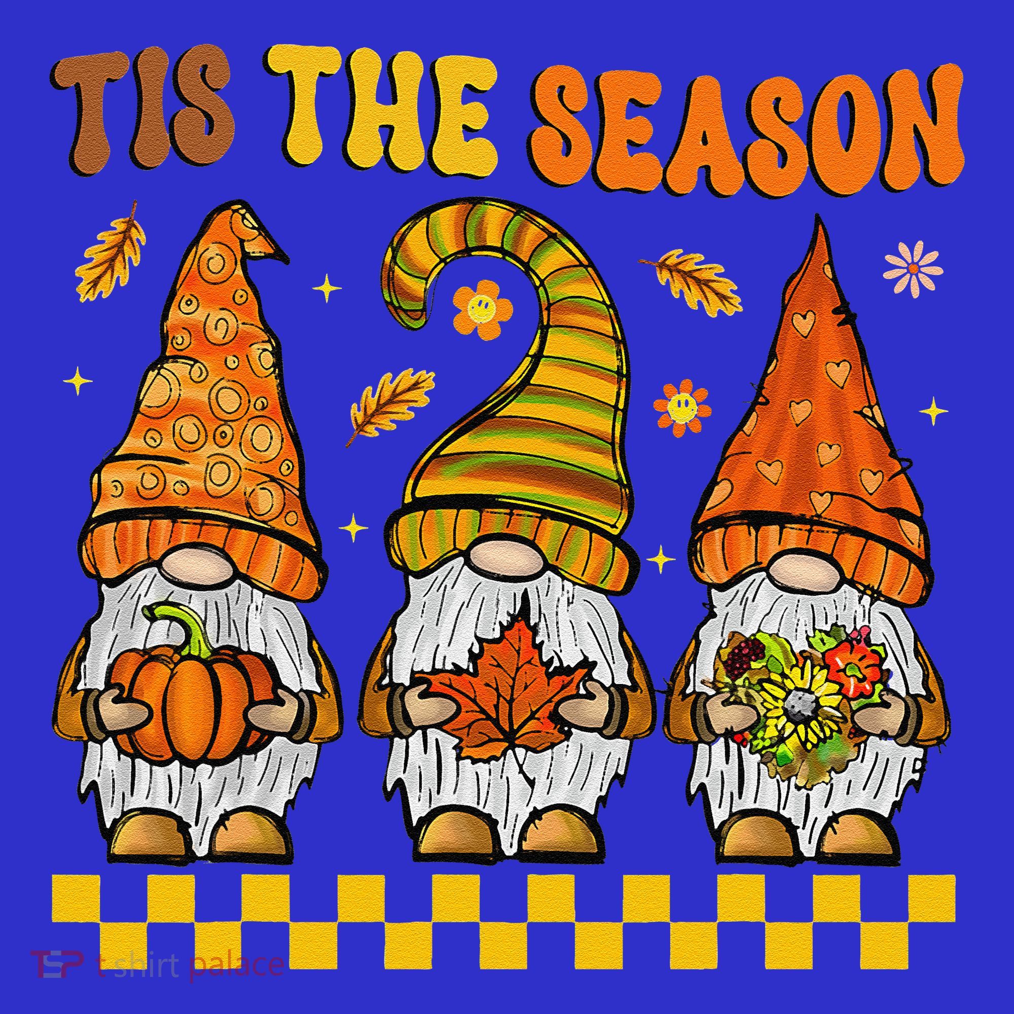 Groovy Gnomes Tis The Season Fall Autumn Happy Thanksgiving Women's Tank Top