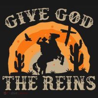 Give God The Reins Cowboy Retro For Christian T-Shirt thumb 7