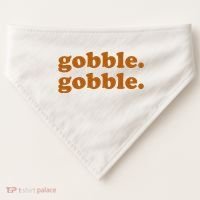 Gobble Gobble Thanksgiving Turkey Holiday USA-Made Doggie Bandana thumb 0
