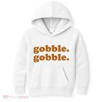 Gobble Gobble Thanksgiving Turkey Holiday Kids Hoodie thumb 0
