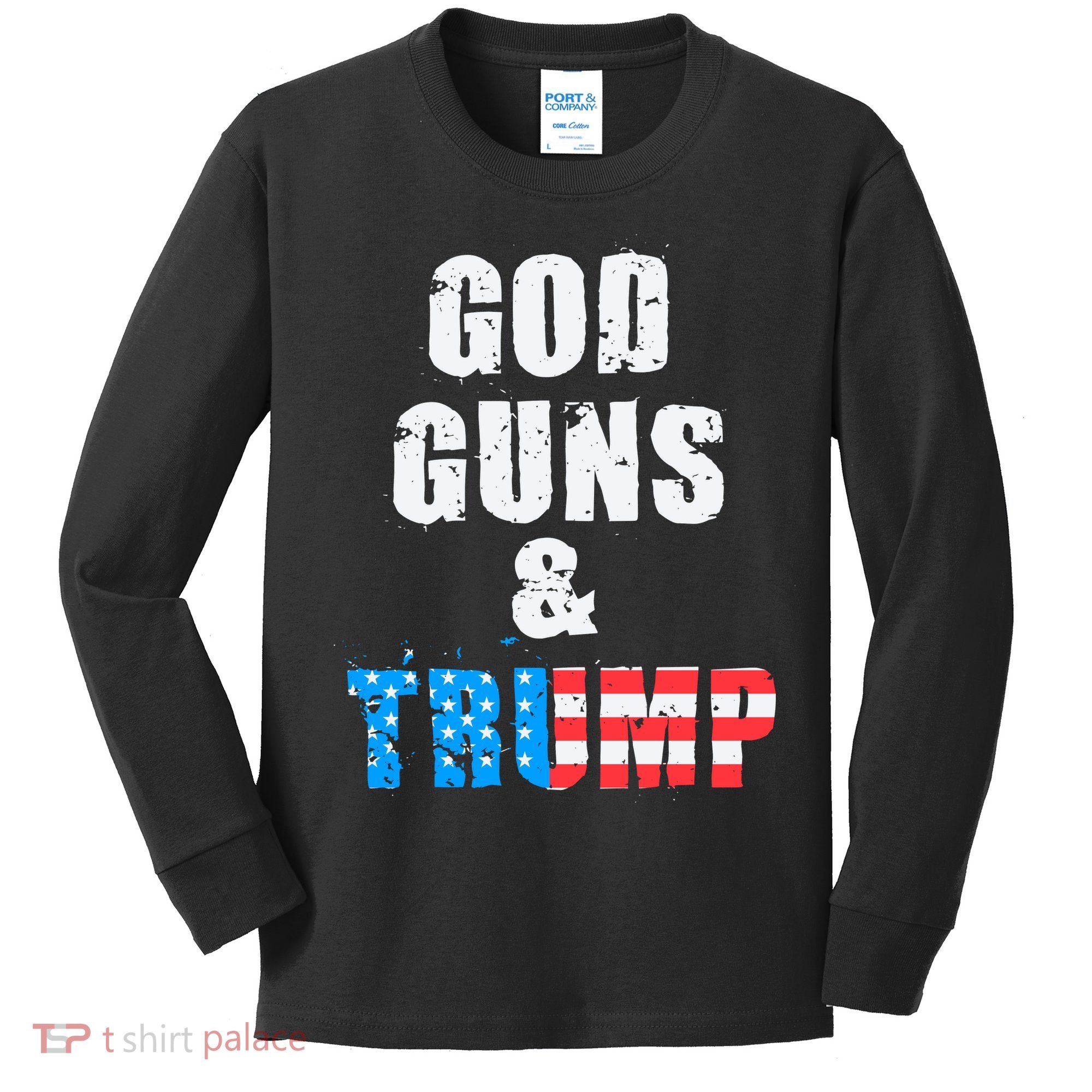 God Guns & Trump 2nd Amendment Kids Long Sleeve Shirt