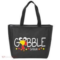 Gobble Gobble Thanksgiving Turkey Festive Tote Bag thumb 0