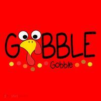 Gobble Gobble Thanksgiving Turkey Festive Santa Hat thumb 1