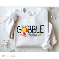 Gobble Gobble Thanksgiving Turkey Festive Sweatshirt thumb 2