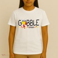 Gobble Gobble Thanksgiving Turkey Festive T-Shirt thumb 4