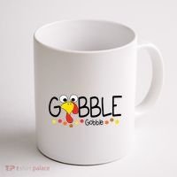 Gobble Gobble Thanksgiving Turkey Festive Coffee Mug thumb 1