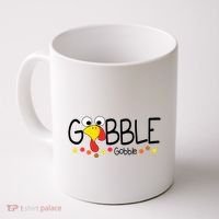 Gobble Gobble Thanksgiving Turkey Festive Coffee Mug thumb 0