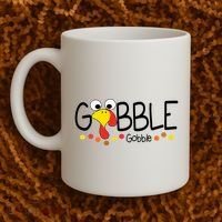 Gobble Gobble Thanksgiving Turkey Festive Coffee Mug thumb 2