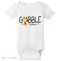 Gobble Gobble Thanksgiving Turkey Festive Baby Bodysuit thumb 0