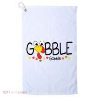 Gobble Gobble Thanksgiving Turkey Festive Golf Towel thumb 0