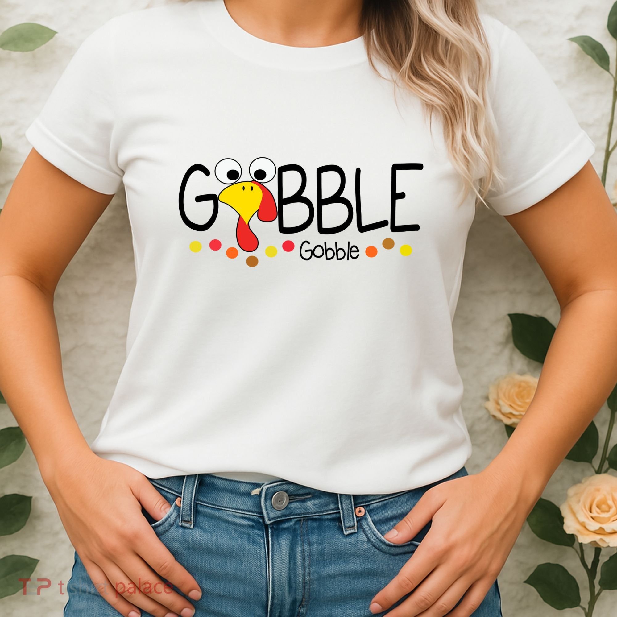 Gobble Gobble Thanksgiving Turkey Festive Women's T-Shirt