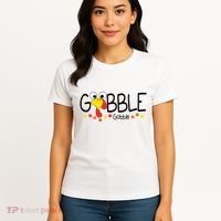 Gobble Gobble Thanksgiving Turkey Festive Women's T-Shirt thumb 4