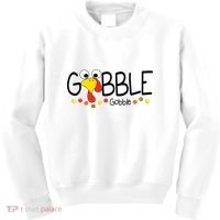 Gobble Gobble Thanksgiving Turkey Festive Kids Sweatshirt thumb 0