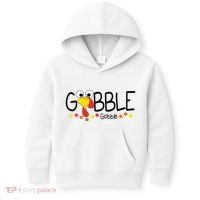 Gobble Gobble Thanksgiving Turkey Festive Kids Hoodie thumb 0