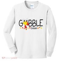 Gobble Gobble Thanksgiving Turkey Festive Kids Long Sleeve Shirt thumb 0