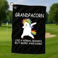 Grandpacorn Grandpa Unicorn Golf Towel thumb 1
