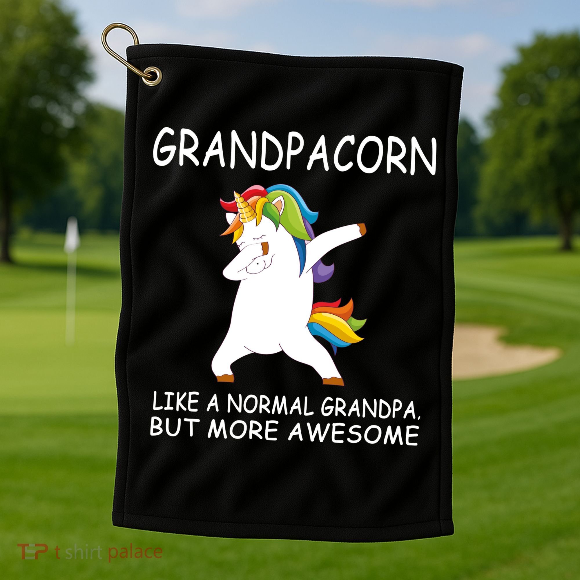 Grandpacorn Grandpa Unicorn Golf Towel