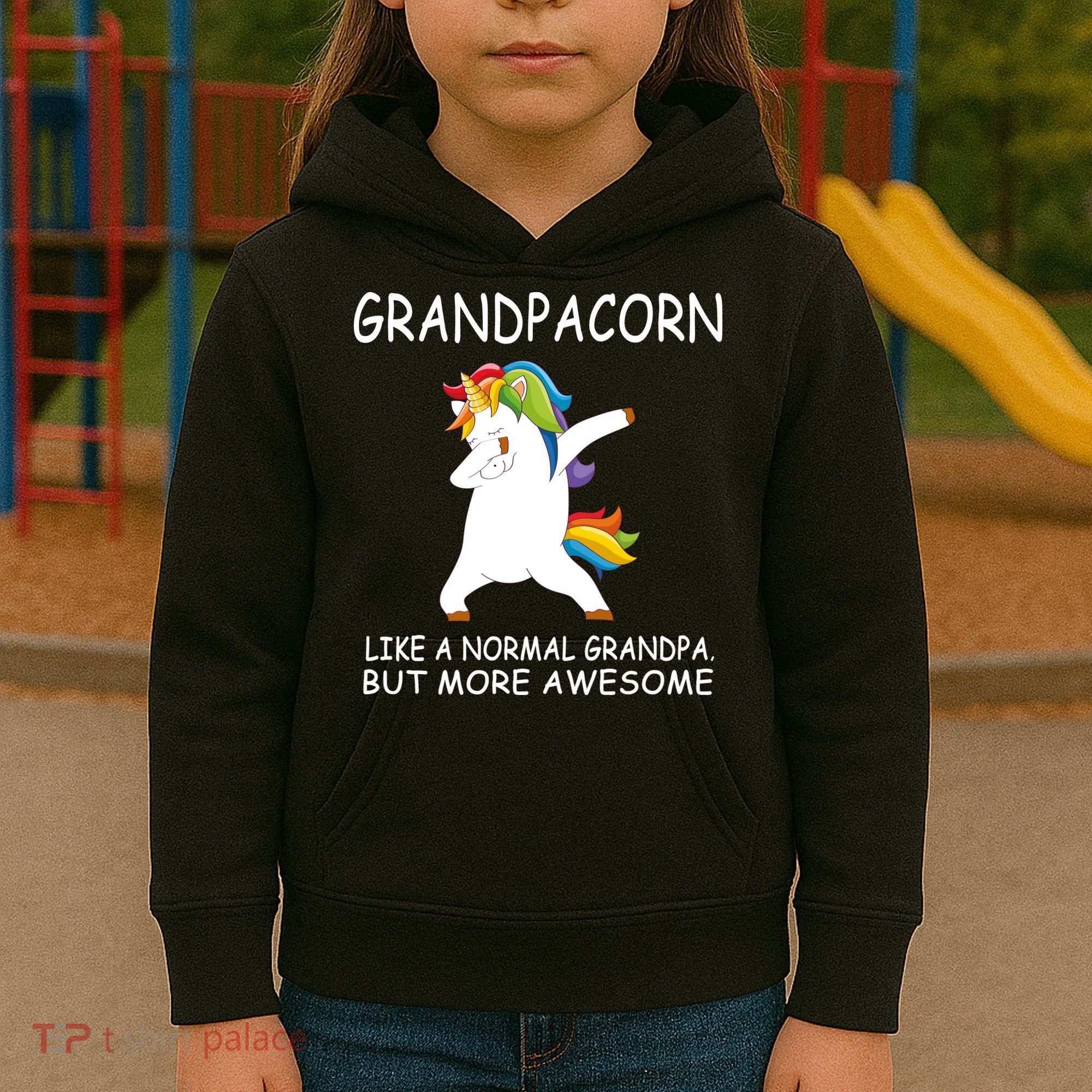 Grandpacorn Grandpa Unicorn Kids Hoodie