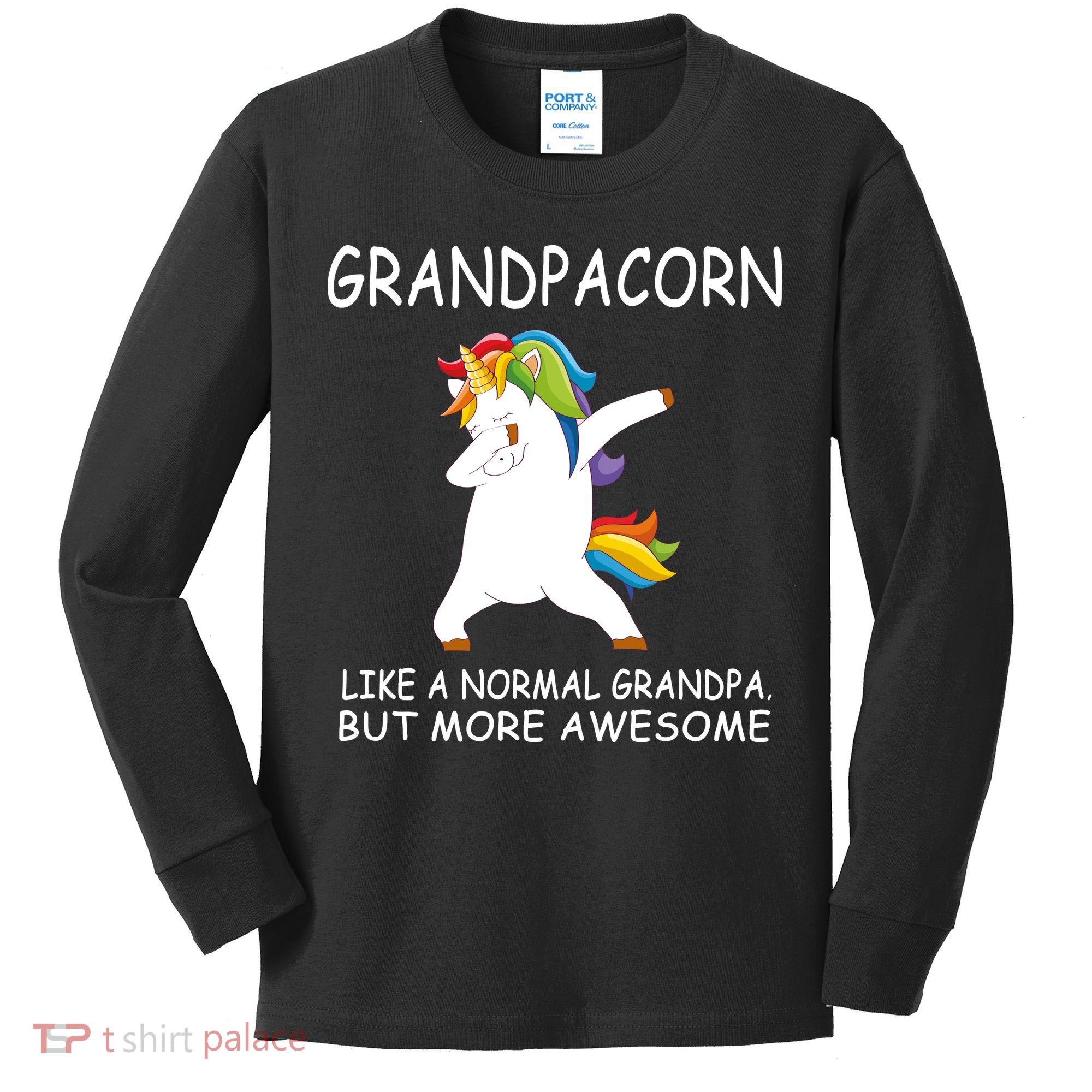 Grandpacorn Grandpa Unicorn Kids Long Sleeve Shirt