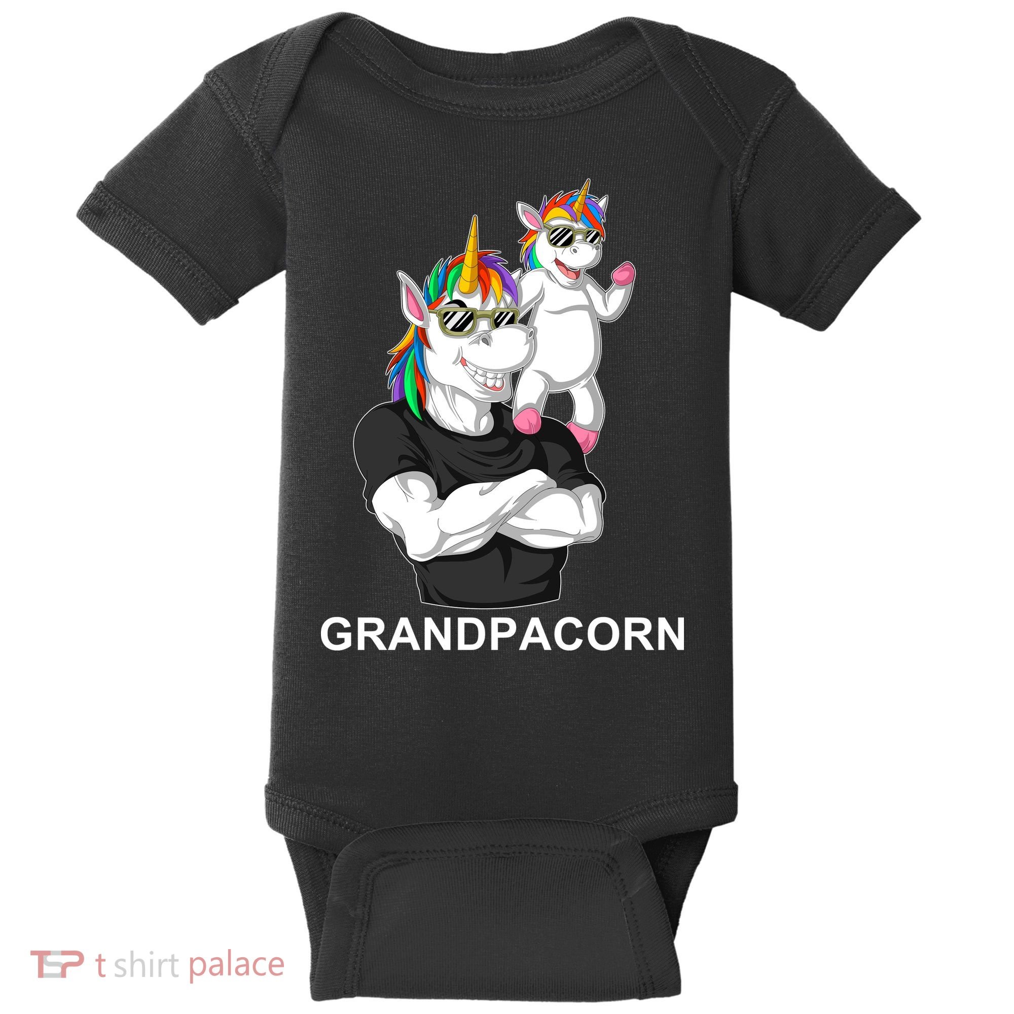 Grandpacorn Grandpa Unicorn Baby Bodysuit